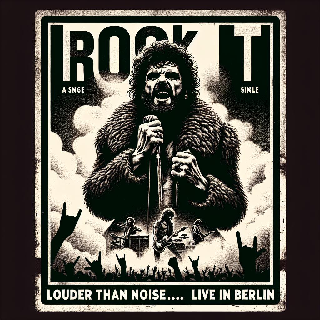Erstelle eine⁤ hochauflösende Illustration⁤ zum⁢ Beitragstitel ‌„Motörhead veröffentlichen „Rock It“ als Single und ⁤Video aus⁣ Louder Than Noise… Live in Berlin“, die Lemmy Kilmister (Motörhead) als zentrales Motiv⁣ zeigt: gritty Vintage-Rock-Poster-Ästhetik,⁣ starke Kontraste, dunkle rauchige Atmosphäre,​ markante Lichtkante auf Lemmys Gesicht, grobkörnige Textur, ⁤kein Comic- oder Cartoon-Stil.