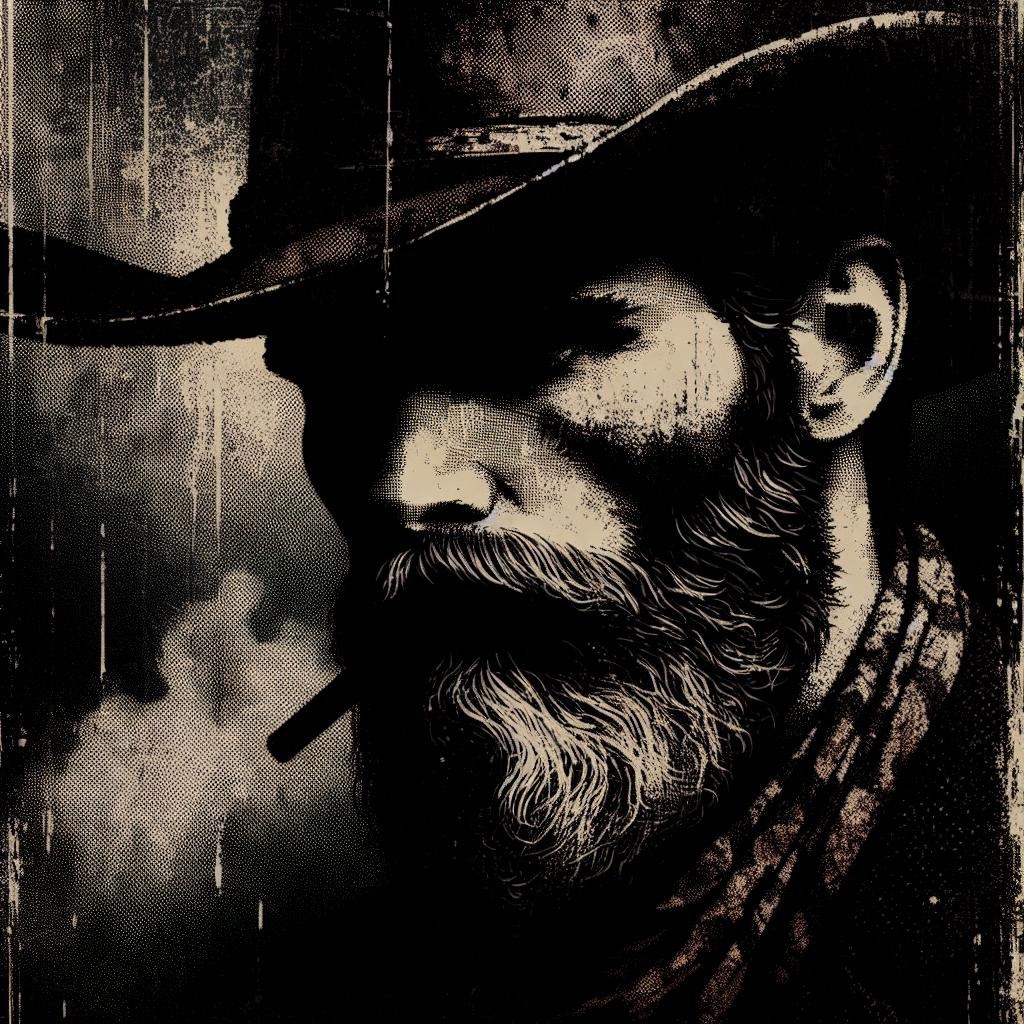 Erstelle eine hochauflösende Illustration⁤ zum Beitragstitel „Die ⁤Allstar-band Royal Machines zollt Lemmy Kilmister Tribut“, die Lemmy Kilmister (Motörhead) als zentrales Motiv zeigt: gritty Vintage-Rock-Poster-Ästhetik, starke⁤ Kontraste, dunkle rauchige Atmosphäre, markante Lichtkante auf‍ Lemmys Gesicht, grobkörnige ‌textur, kein Comic- oder⁤ Cartoon-Stil.